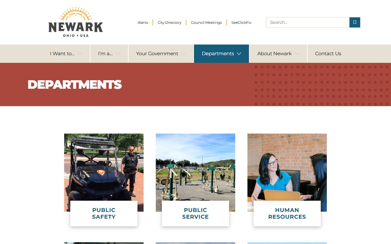 Newark city website portal for public records and government services