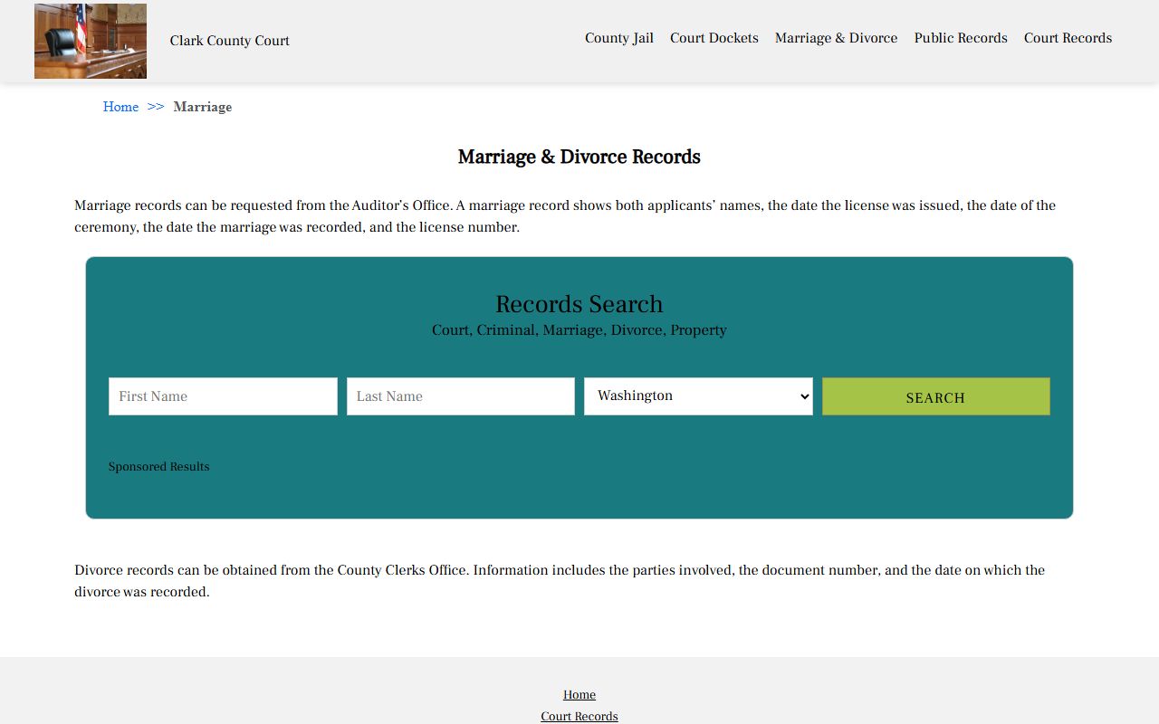 Clark County public records court search portal in Springfield Ohio