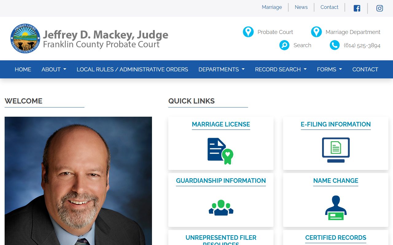 Franklin County public records Case Information Online search portal