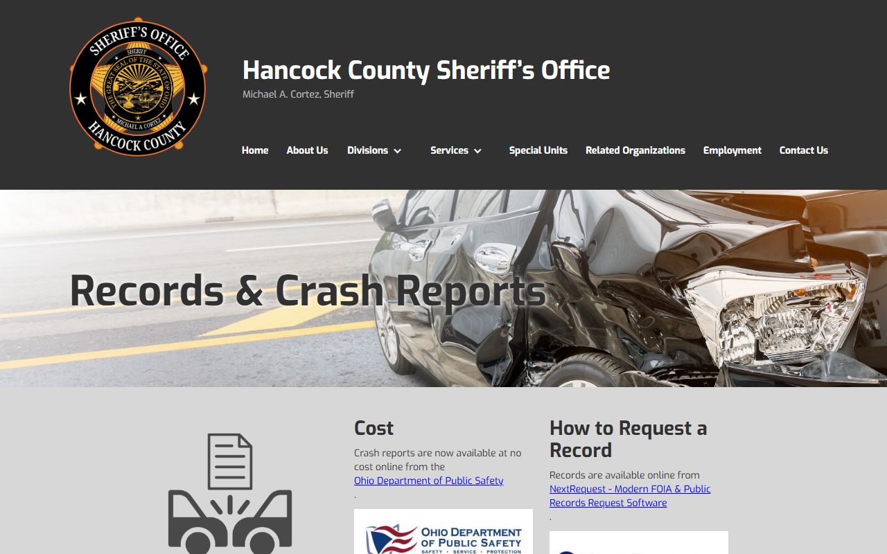 Hancock County public records search portal for court case filings in Findlay Ohio