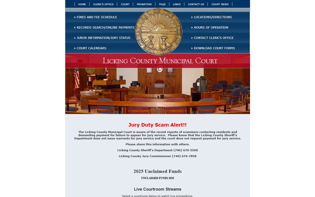 Licking County public records search portal for court case filings and documents