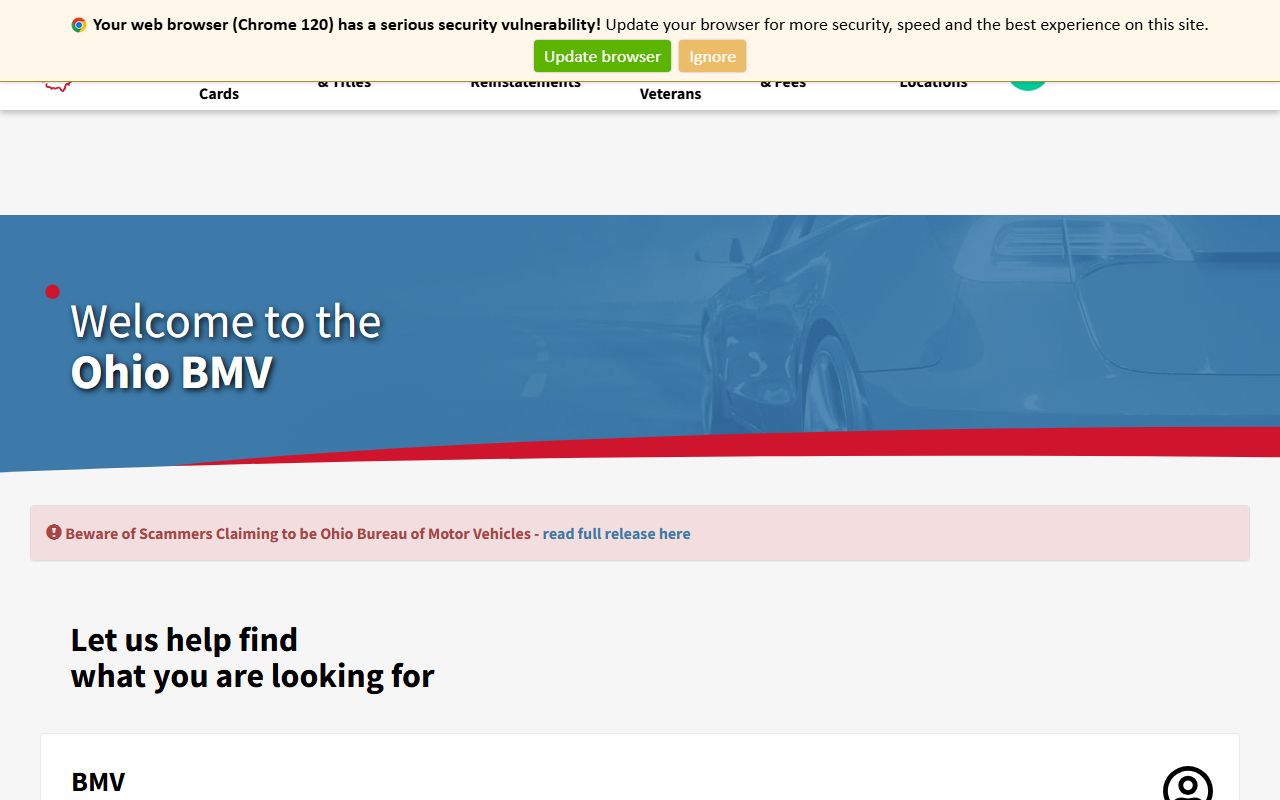 Ohio BMV public records for vehicle titles and registration